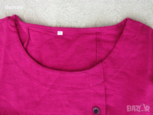 Дамска лилава блуза райе от тафта, размер XXL, снимка 5 - Туники - 53127061