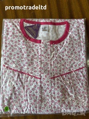 Българска памучна нощница с дълъг ръкав големи номера, снимка 8 - Нощници - 50986879