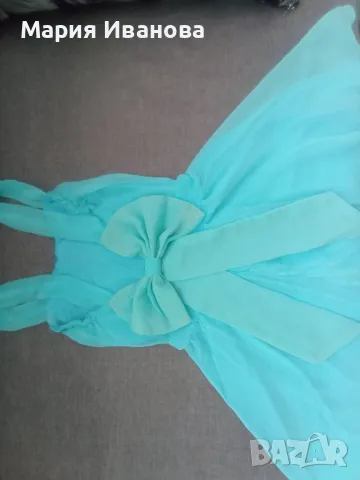 Лятна синя къса рокля, официална, за бал , снимка 9 - Рокли - 49980421