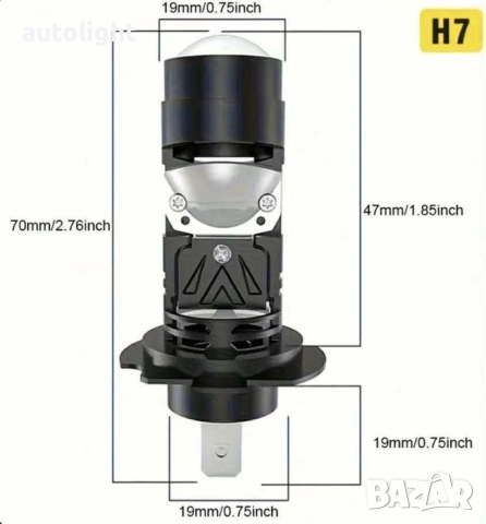 H7 Mini Bi-LED крушка за автомобил – мощна, компактна и надеждна, снимка 2 - Аксесоари и консумативи - 52091078