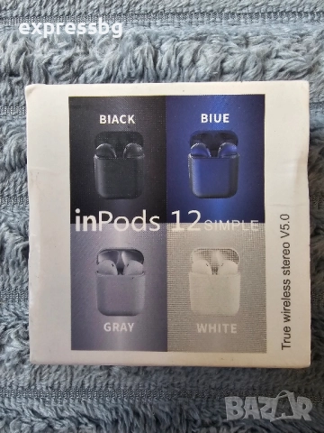 Безжични слушалки Inpots, Bluetooth TWS 5.0, Гумирана повърхност, Черен, снимка 3 - Слушалки и портативни колонки - 52489209