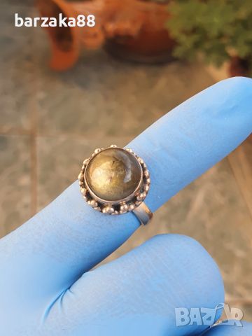 Сребърен пръстен с Лабрадорит, снимка 9 - Пръстени - 45729558