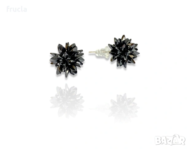 Обеци Черни Цветя 