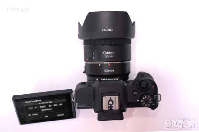 Canon M50 II + 3 обектива, адаптер, сенник и зарядно, снимка 5 - Фотоапарати - 45635519