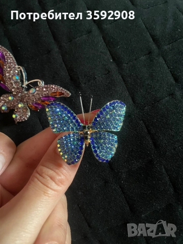 Брошка пеперуда свар. елементи, снимка 2 - Други - 51692222