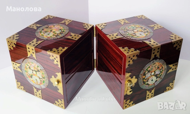 Две корейски кутии за бижута Najeonchilgi (나전칠기)., снимка 15 - Антикварни и старинни предмети - 51927955