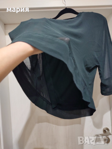 Нова блуза Zara с прозрачни ръкави , снимка 2 - Тениски - 45026309