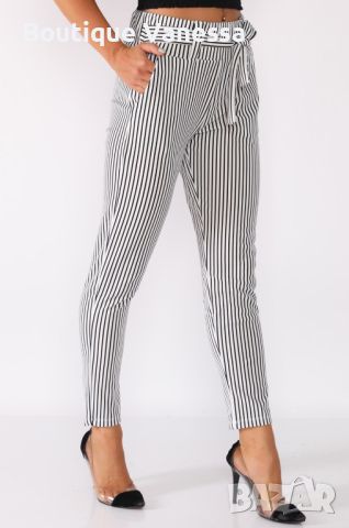 Дамски панталон в черно-бяло , снимка 2 - Панталони - 46401901