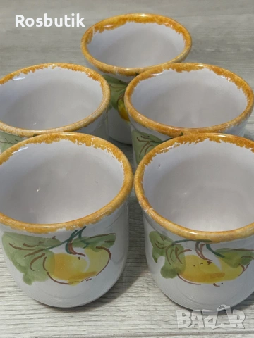 Старинни немски ръчно рисувани чаши от керамика , снимка 3 - Чаши - 53348085