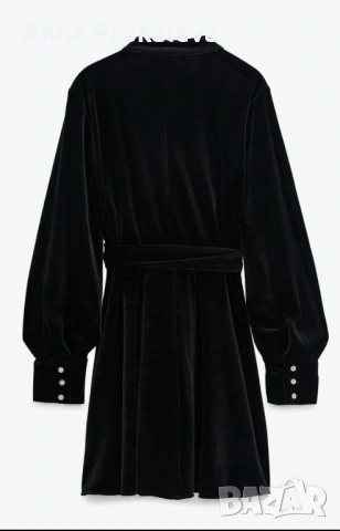 Рокля Zara от кадифе, снимка 5 - Рокли - 53612523