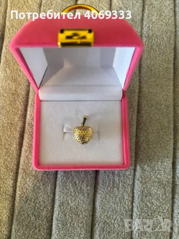 Златна висулка сърце 14к/585 1.09гр, снимка 2 - Колиета, медальони, синджири - 49874082