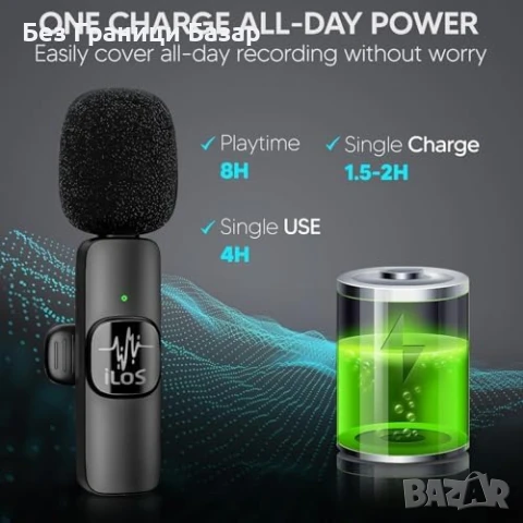 Нов Мини безжичен микрофон за влог, TikTok, Zoom, YouTube, 8 часа, снимка 3 - Микрофони - 51208304
