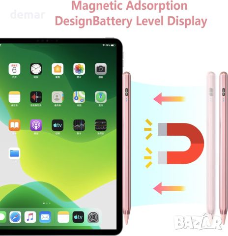 KBCASE стилус писалка за Apple iPad 2018-2023 с чувствителност към накланяне, 5 накрайника, снимка 8 - Друга електроника - 45418803