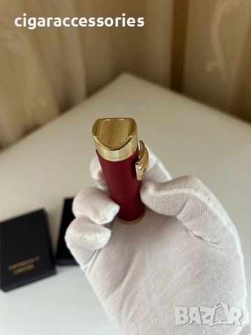 Луксозна запалка за пури с 3 турбо пламъка и игла за дупчене + кутия, снимка 4 - Запалки - 52799938