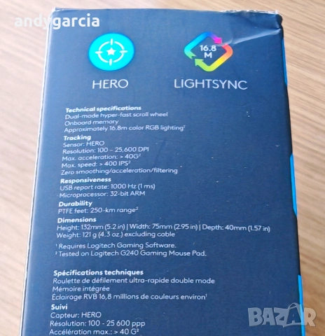 Gaming mouse Logitech G502 Hero геймърска мишка 25600 DPI с кабел , Black чисто нова в кутия, снимка 4 - Клавиатури и мишки - 54079931