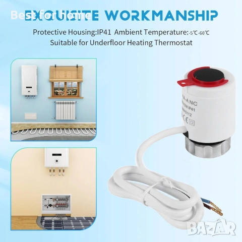 230V нормално затворен NC M30x1.5mm електрически термозадвижващ механизъм за подово отопление , снимка 2 - Друга електроника - 54189787