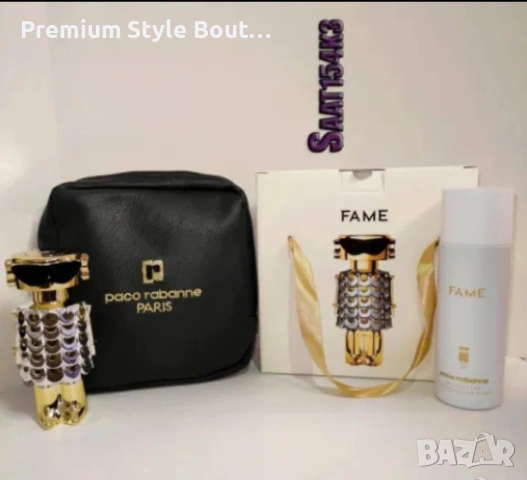 комплект парфюм, дезодорант,чанта и кутия fame paco rabanne