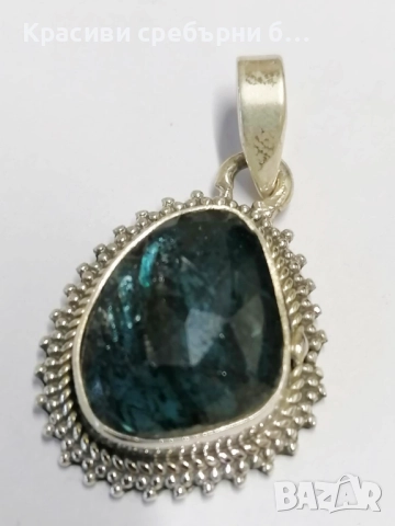 Сребърна висулка с Кианит , снимка 3 - Колиета, медальони, синджири - 52917762