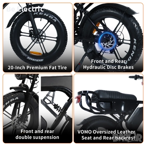 НОВО!!! Електрически FAT BIKE VOMO X90 Max 500W 48V/28AH, снимка 6 - Велосипеди - 52874685