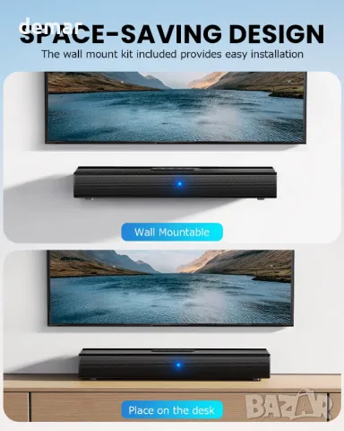 EnjoyNest Sound Bar за Smart TV, 16-инчов Bluetooth Soundbar високоговорител с дистанционно, снимка 6 - Други - 47030077