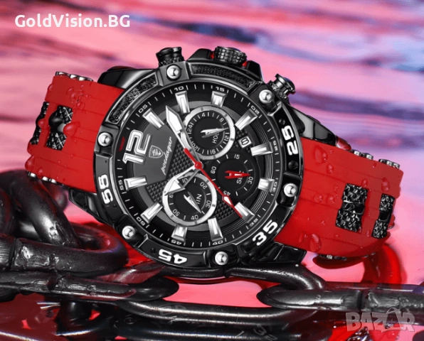Мъжки часовник POEDAGAR 912 – RED, снимка 2 - Мъжки - 54247851