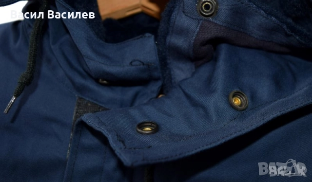 KLU Seyntex мъжко ватирано яке палто с подвижна подплата и качулка тъмно синьо, снимка 5 - Якета - 51934139