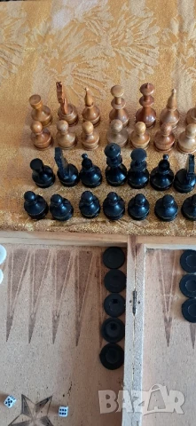 Стара табла с шах, снимка 6 - Антикварни и старинни предмети - 50928949