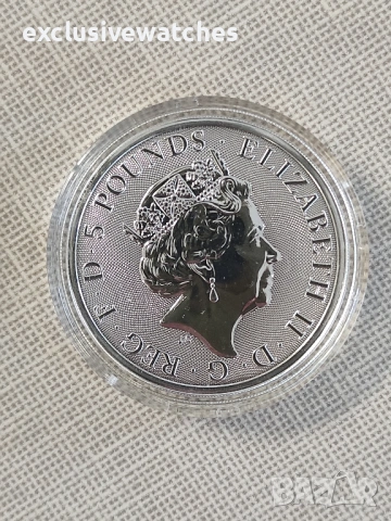 2 oz 999 чисто сребро, White Horse of Hanover, Queen’s Beast 2020 , снимка 2 - Нумизматика и бонистика - 53348237