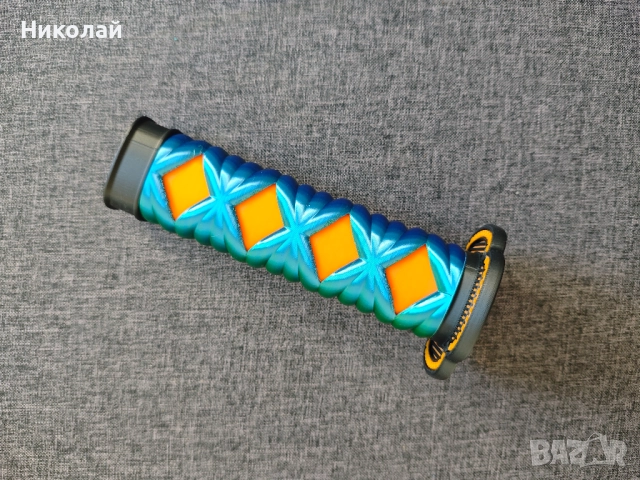 Меч катана с хамелеонова зелено и синя оплетка и разтегателно острие, снимка 6 - Образователни игри - 51573986