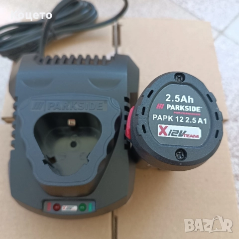 12 V - 2.5 Ah / 5 Ah Батерия и зарядно Parkside / Парксайд Performance, снимка 4 - Други машини и части - 51990442