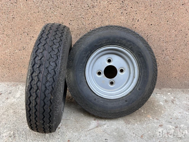 Джанти с гуми 4.80/4.00-8 за ремарке и колесар, снимка 1