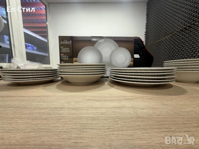 Комплект чинии 24 части с геометричен дизайн – Елегантност за всяка трапеза, снимка 8 - Сервизи - 53567249