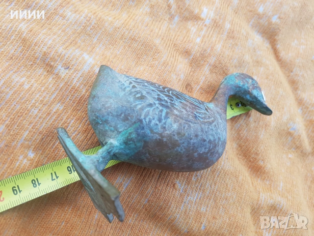 Бронзова пластика статуетка Патка, снимка 4 - Антикварни и старинни предмети - 53372677