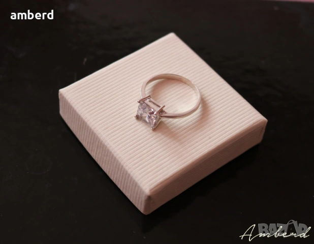 Елегантен сребърен пръстен модел R072, снимка 2 - Пръстени - 53792298