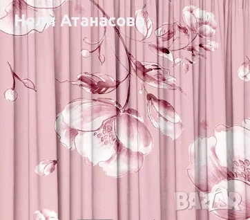 Розови завеси на цветя, снимка 2 - Пердета и завеси - 53670652