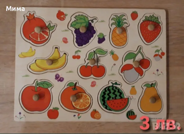 Дървени детски/бебешки пъзели - 3 броя, снимка 3 - Игри и пъзели - 48506528