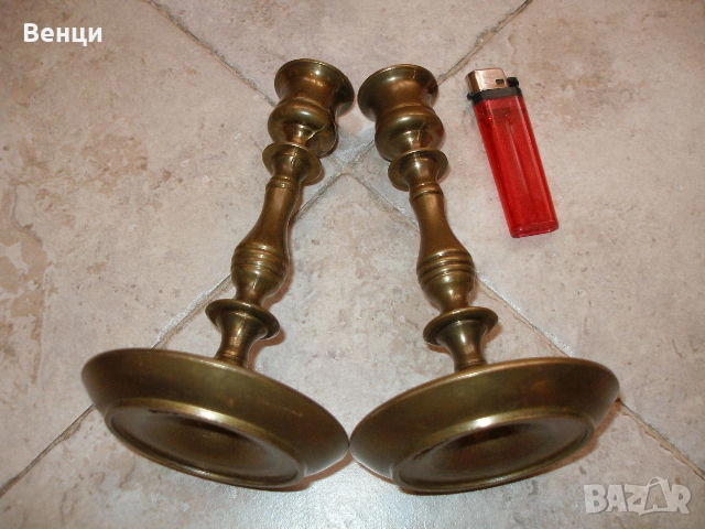 Месингови Свещници, снимка 4 - Антикварни и старинни предмети - 52798278