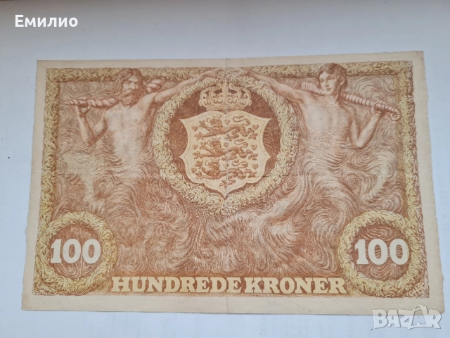 РЯДКА. ДАНИЯ 100 КРОНИ 1941 год , снимка 3 - Нумизматика и бонистика - 51938063