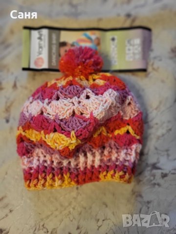 Ръчно плетена#бебешка#шапка#от 0 до 3 месеца#, снимка 3 - Бебешки шапки - 46370378