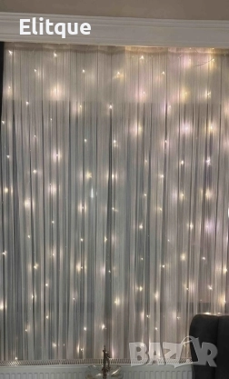 Коледна завеса от лампички – 320 LED светлини (3 м × 3 м) , снимка 7 - Декорация за дома - 52908990