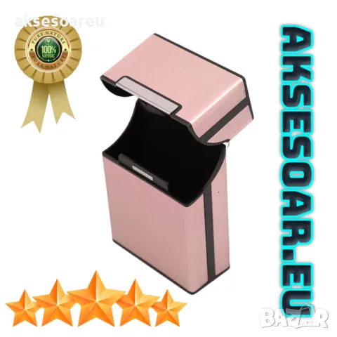 Качествена джобна кутия за стандартни цигари 80 мм. калъф от алуминиева сплав за пушачи за Подарък, снимка 5 - Табакери - 50227585