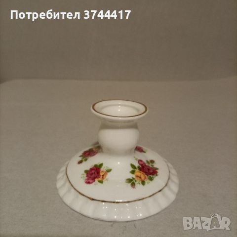 Рядка находка Ретро държач за свещници от фин костен порцелан Royal Staffordshire , снимка 2 - Колекции - 44943279