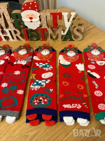 Коледни чорапи 1 чифт, снимка 5 - Дамски чорапи - 51410569
