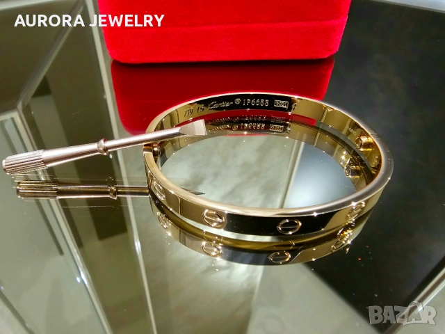 CARTIER Love Rose Gold Гривна с Отверка, снимка 3 - Гривни - 53239089