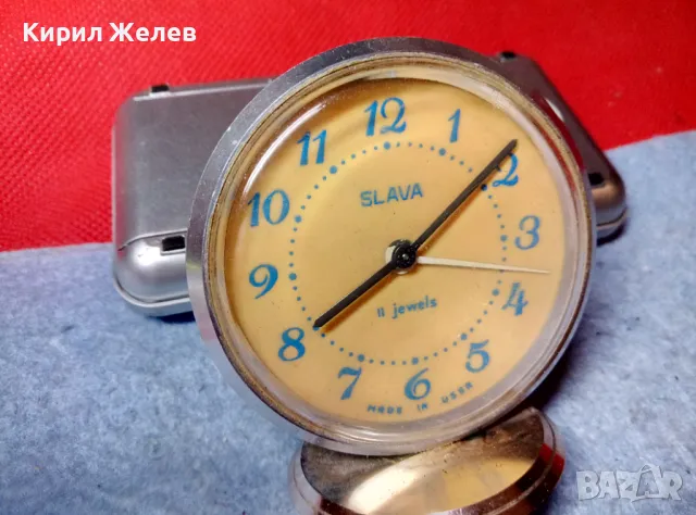 SLAVA 8 JEWELS MADE in USSR Стар КОЛЕКЦИОНЕРСКИ РУСКИ МЕХАНИЧЕН БУДИЛНИК СЛАВА 25904, снимка 7 - Антикварни и старинни предмети - 47656811