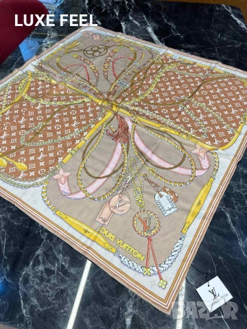 Дамски Шалове - Коприна ⚜️ Louis Vuitton , снимка 3 - Шалове - 53021300