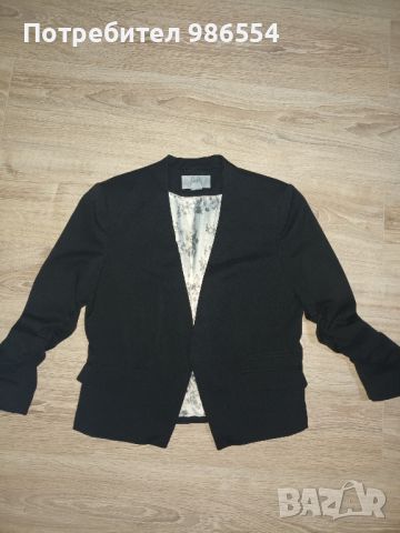 Сако блейзър кроп H&M черно S размер, снимка 2 - Сака - 45288173