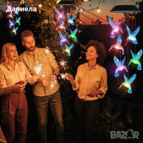 Многоцветна LED соларна лампа Колибри – Елегантно и екологично осветление за вашата градина и тераса, снимка 6 - Лед осветление - 50681234