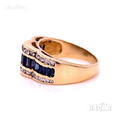 Златен дамски пръстен 6,20гр. размер:57 14кр. проба:585 модел:37064-1, снимка 2 - Пръстени - 53347057