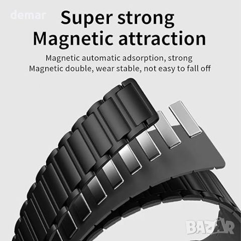 BELIYO Сменяема силиконова магнитна каишка за Apple Watch, съвместима с iWatch SE/SE2/8/7/6/5/4/3/2, снимка 3 - Каишки за часовници - 46447721